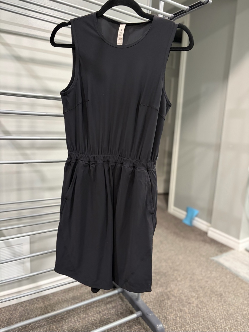 lululemon athletica Black Sleeveless Mini Dress with Elastic Waist